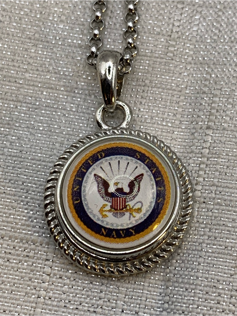 NAVY - Classic Circle Snap Button Charm Necklace - 18mm/20mm